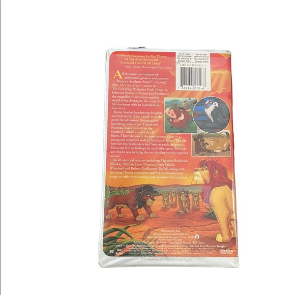 Disney Lion King II Simba's Pride VHS Vintage Tape - Picture 6 of 6